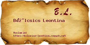 Bölcsics Leontina névjegykártya
